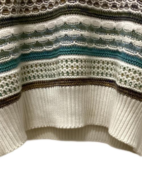 Christian Dior MONSIEUR（クリスチャンディオールムッシュ）Christian Dior MONSIEUR (クリスチャンディオールムッシュ) ヴィンテージ3Dニット ホワイト×ブルー サイズ:Lの古着・服飾アイテム