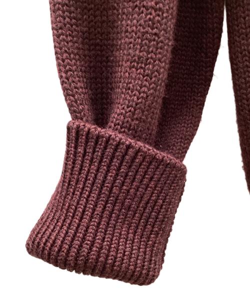 Vivienne Westwood man（ヴィヴィアン ウェストウッド マン）Vivienne Westwood man (ヴィヴィアン ウェストウッド マン) 00sケイブマンレザーエルボーパッチニットカーディガン エンジ サイズ:Ⅿの古着・服飾アイテム