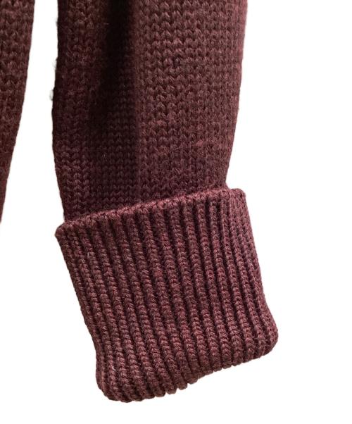 Vivienne Westwood man（ヴィヴィアン ウェストウッド マン）Vivienne Westwood man (ヴィヴィアン ウェストウッド マン) 00sケイブマンレザーエルボーパッチニットカーディガン エンジ サイズ:Ⅿの古着・服飾アイテム