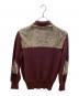 Vivienne Westwood man (ヴィヴィアン ウェストウッド マン) 00sケイブマンレザーエルボーパッチニットカーディガン エンジ サイズ:Ⅿ：28000円