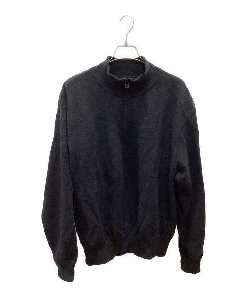 crepuscule（クレプスキュール）crepuscule (クレプスキュール) Light Moss Stitch Half-Zip ブラック サイズ:2の古着・服飾アイテム