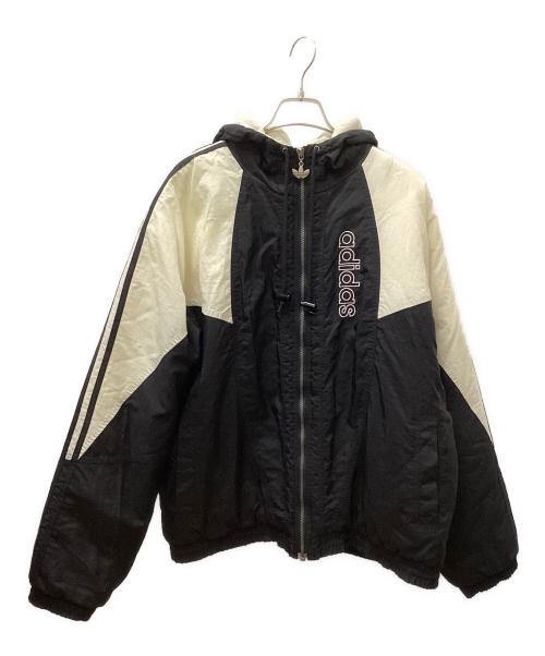 adidas（アディダス）adidas (アディダス) 80s-90s フーテッドジャケット ホワイト×ブラック サイズ:Mの古着・服飾アイテム