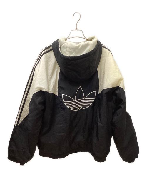 adidas（アディダス）adidas (アディダス) 80s-90s フーテッドジャケット ホワイト×ブラック サイズ:Mの古着・服飾アイテム