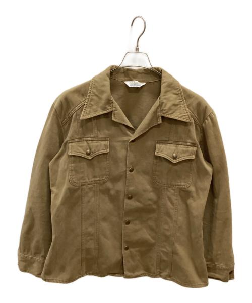 Mr.LEGGS（ミスターレッグス）Mr.LEGGS (ミスターレッグス) 80sシャツジャケット カーキ サイズ:Lの古着・服飾アイテム