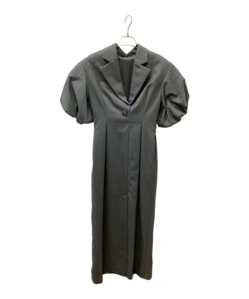 ENFOLD（エンフォルド）ENFOLD (エンフォルド) パフスリーブワンピース グレー サイズ:36の古着・服飾アイテム