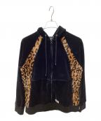 WTAPSダブルタップス）の古着「ベロアジップパーカー」｜ブラック×ブラウン