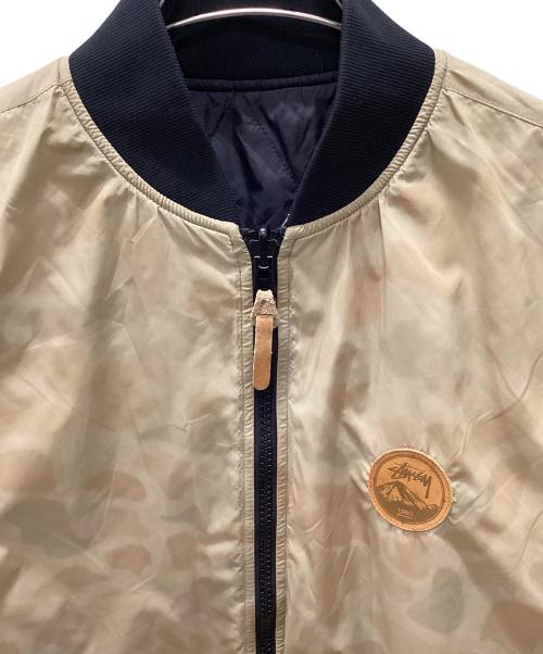 stussy（ステューシー）stussy (ステューシー) リバーシブルフライトジャケット ベージュ×ブラック サイズ:不明の古着・服飾アイテム