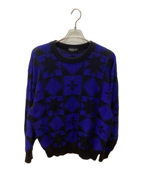 Yves Saint Laurent（イヴサンローラン）Yves Saint Laurent (イヴサンローラン) セーター ブラック×ブルー サイズ:不明の古着・服飾アイテム