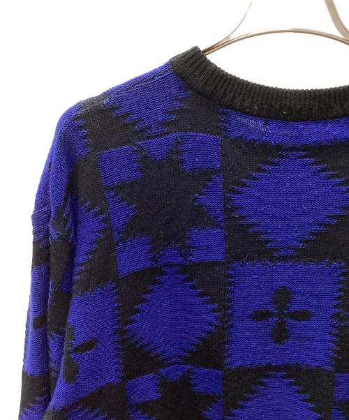 Yves Saint Laurent（イヴサンローラン）Yves Saint Laurent (イヴサンローラン) セーター ブラック×ブルー サイズ:不明の古着・服飾アイテム
