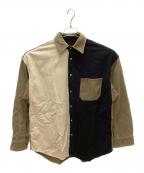 THE NORTHFACE PURPLELABELザ・ノースフェイス パープルレーベル）の古着「Organic Cotton Corduroy Panel Big Shirt」｜ベージュ×ブラック
