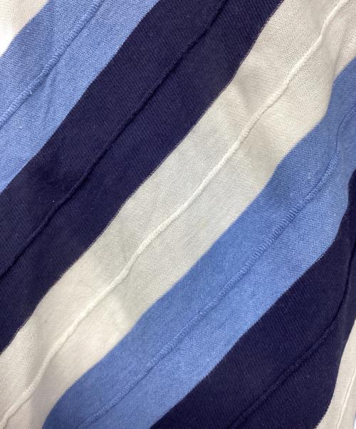 ISSEY MIYAKE（イッセイミヤケ）ISSEY MIYAKE (イッセイミヤケ) 00sニットポロシャツ ブルー×ホワイト サイズ:4の古着・服飾アイテム