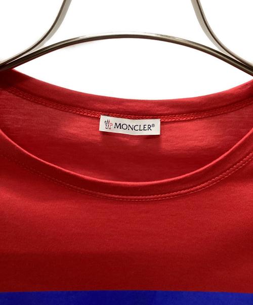 MONCLER（モンクレール）MONCLER (モンクレール) MAGLIA T-SHIRT レッド×ブルー サイズ:Lの古着・服飾アイテム