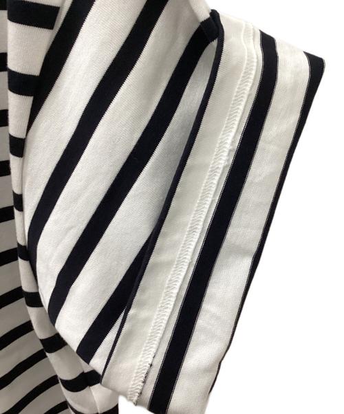 INTERIM（インテリム）INTERIM (インテリム) HYPER BIG SUVIN GIZA BASQUE BORDER H/S SHIRT ホワイト×ブラック サイズ:5の古着・服飾アイテム