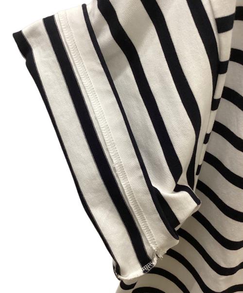 INTERIM（インテリム）INTERIM (インテリム) HYPER BIG SUVIN GIZA BASQUE BORDER H/S SHIRT ホワイト×ブラック サイズ:5の古着・服飾アイテム