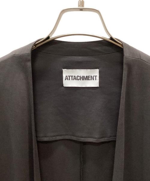 ATTACHMENT（アタッチメント）ATTACHMENT (アタッチメント) COTTON DOUBLE FACE COLLARLESS CARDIGAN ダークグレー サイズ:3の古着・服飾アイテム