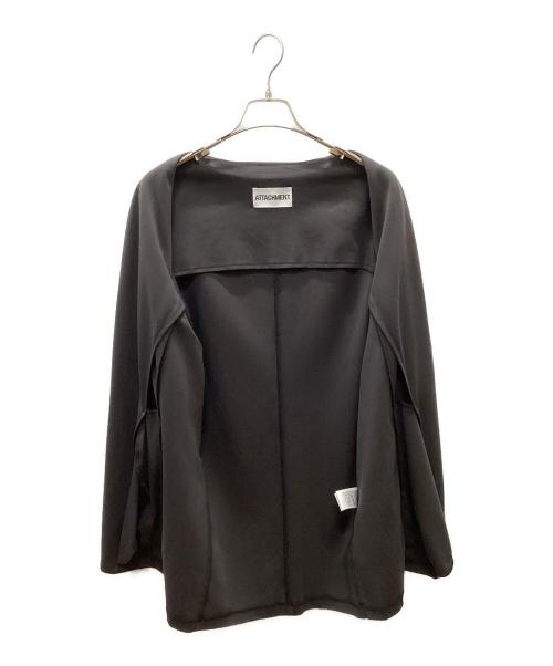 ATTACHMENT（アタッチメント）ATTACHMENT (アタッチメント) COTTON DOUBLE FACE COLLARLESS CARDIGAN ダークグレー サイズ:3の古着・服飾アイテム