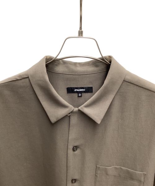 ATTACHMENT（アタッチメント）ATTACHMENT (アタッチメント) PE LIGHT TROPICAL DOLMAN S/S OPEN COLLAR SHIRT ブラウン サイズ:3の古着・服飾アイテム