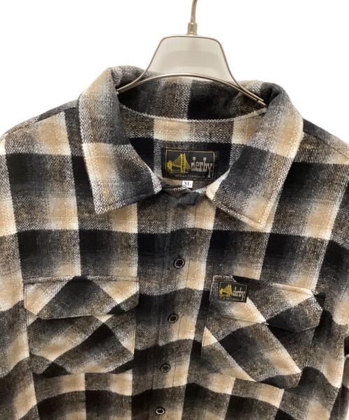 Derby of SanFrancisco（ダービーオブサンフランシスコ）Derby of SanFrancisco (ダービーオブサンフランシスコ) ネルシャツ ベージュ×ブラック サイズ:XLの古着・服飾アイテム