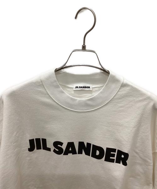 JIL SANDER（ジルサンダー）JIL SANDER (ジルサンダー) ボトルネックオーバーサイズTEE ホワイト×ブラック サイズ:Ｍの古着・服飾アイテム