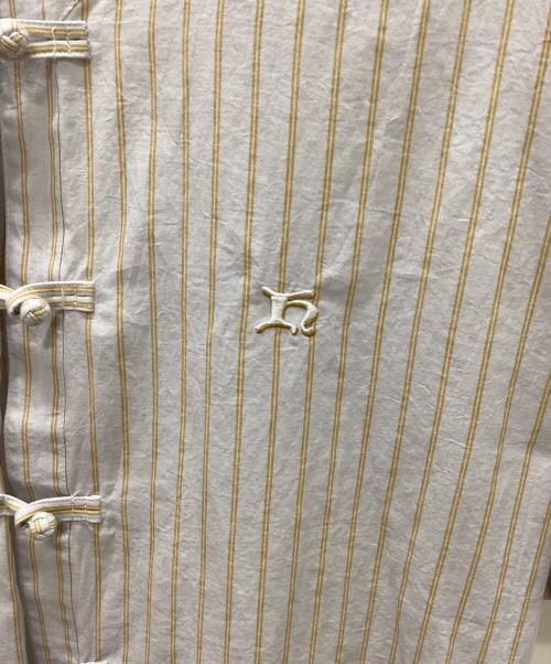 kirime（キリメ）kirime (キリメ) チャイナボタンベースボールシャツ ラベンダー×ベージュ サイズ:XLの古着・服飾アイテム