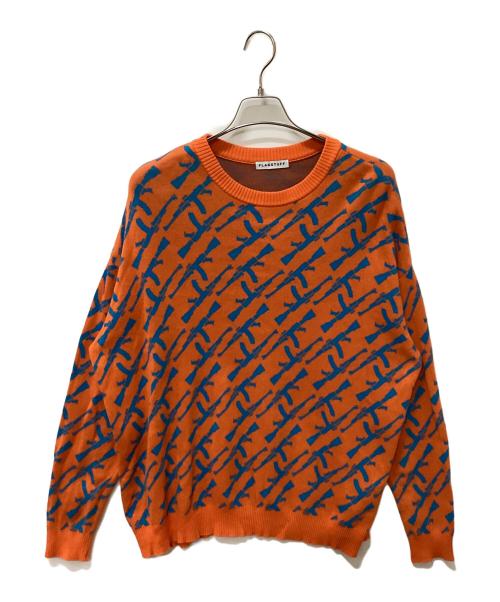 flagstuff（フラグスタフ）flagstuff (フラグスタフ) ニット オレンジ×スカイブルー サイズ:Lの古着・服飾アイテム