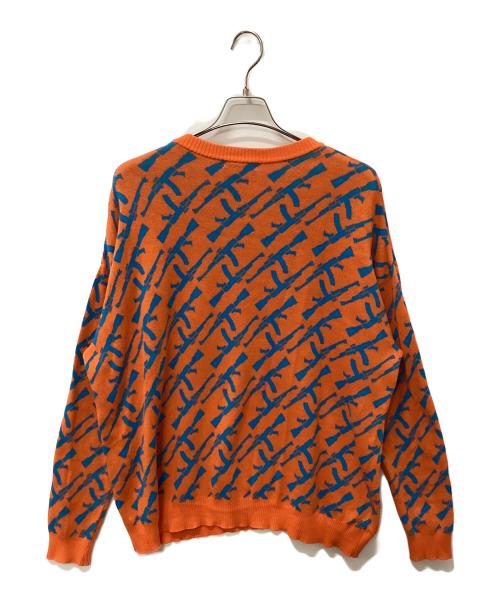 flagstuff（フラグスタフ）flagstuff (フラグスタフ) ニット オレンジ×スカイブルー サイズ:Lの古着・服飾アイテム