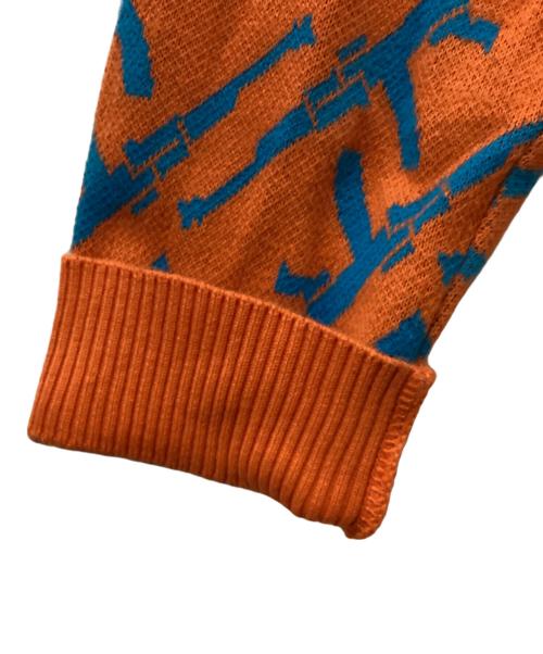 flagstuff（フラグスタフ）flagstuff (フラグスタフ) ニット オレンジ×スカイブルー サイズ:Lの古着・服飾アイテム