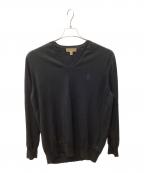 BURBERRYバーバリー）の古着「UNIFORM/TBロゴ Vネックニット」｜ブラック
