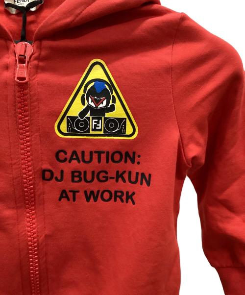 FENDI（フェンディ）FENDI (フェンディ) DJ BUG-KUN FULL ZIP HOODIE レッド サイズ:4A(107cm)の古着・服飾アイテム