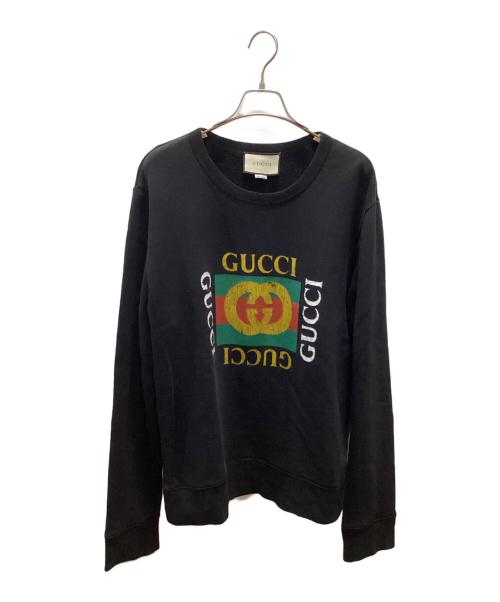 GUCCI（グッチ）GUCCI (グッチ) VINTAGE LOGO SWEAT ブラック サイズ:Lの古着・服飾アイテム