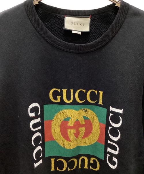 GUCCI（グッチ）GUCCI (グッチ) VINTAGE LOGO SWEAT ブラック サイズ:Lの古着・服飾アイテム