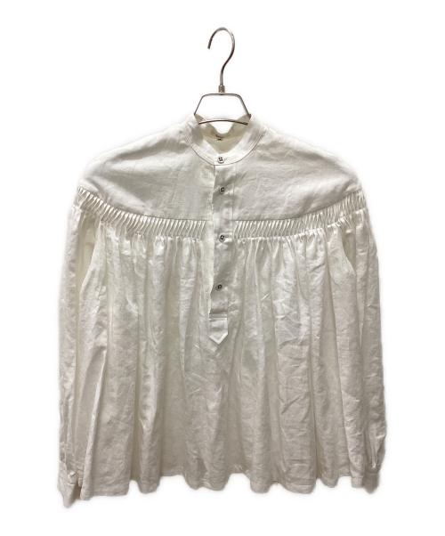 SCYE（サイ）SCYE (サイ) リネンキャンブリックタックブラウス ホワイト サイズ:38の古着・服飾アイテム