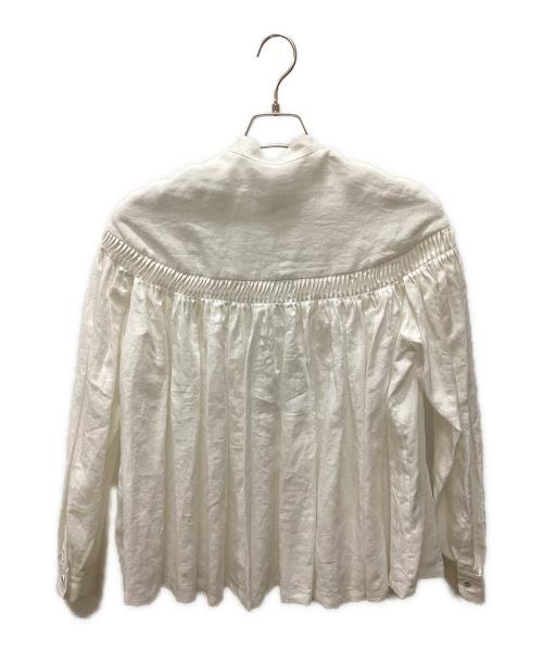 SCYE（サイ）SCYE (サイ) リネンキャンブリックタックブラウス ホワイト サイズ:38の古着・服飾アイテム