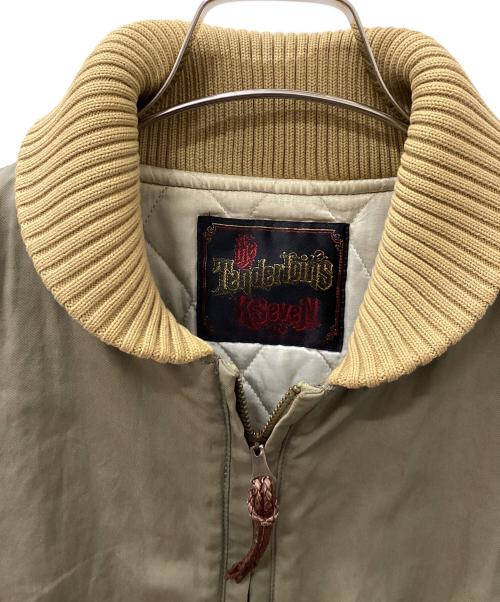 TENDERLOIN（テンダーロイン）TENDERLOIN (テンダーロイン) 襟リブ キルティング ワーク ジャケット カーキ サイズ:SMALLの古着・服飾アイテム
