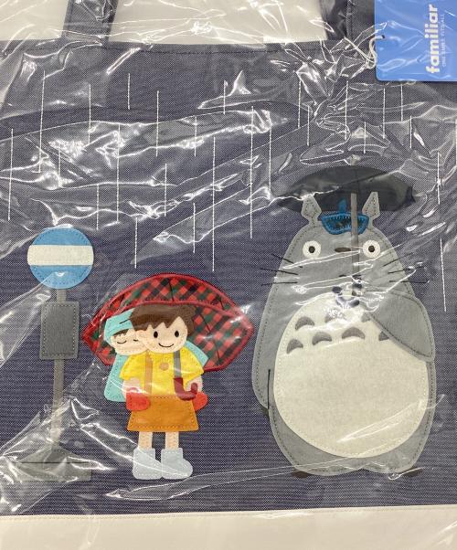 familiar（ファミリア）familiar (ファミリア) トトロのバス停のデニムトートバッグ ネイビー×ホワイト 未使用品の古着・服飾アイテム