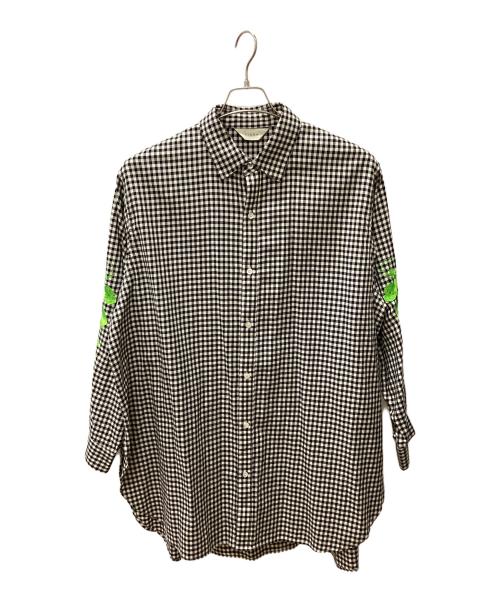 jieda（ジエダ）jieda (ジエダ) フラワーエンブロダイリーシャツ グリーン×ホワイト×ブラック サイズ:2の古着・服飾アイテム