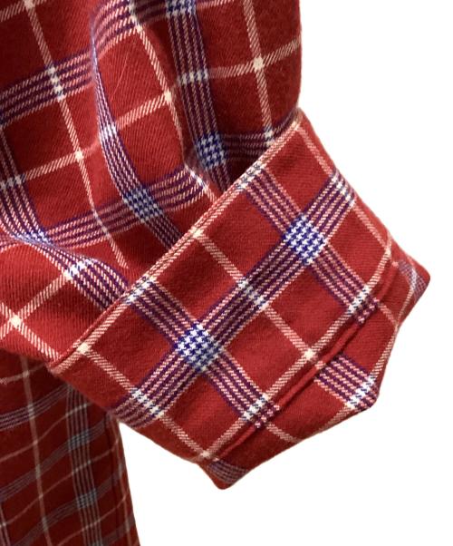 ALMOSTBLACK（オールモストブラック）ALMOSTBLACK (オールモストブラック) CHECK LONG SHIRTS レッド サイズ:2の古着・服飾アイテム