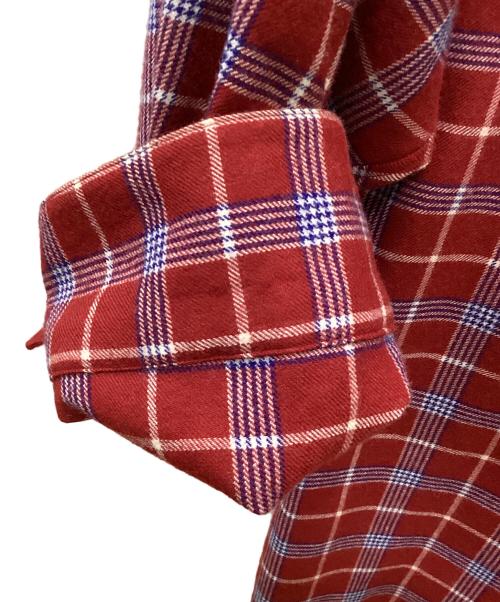 ALMOSTBLACK（オールモストブラック）ALMOSTBLACK (オールモストブラック) CHECK LONG SHIRTS レッド サイズ:2の古着・服飾アイテム