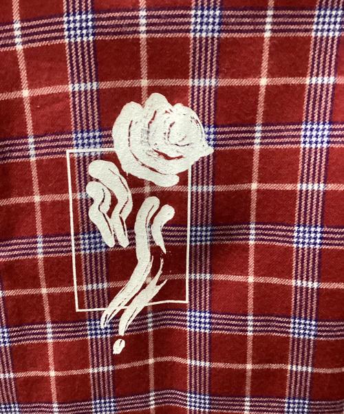 ALMOSTBLACK（オールモストブラック）ALMOSTBLACK (オールモストブラック) CHECK LONG SHIRTS レッド サイズ:2の古着・服飾アイテム