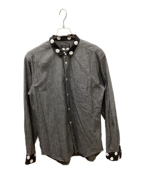 COMME des GARCONS HOMME PLUS（コムデギャルソンオムプリュス）COMME des GARCONS HOMME PLUS (コムデギャルソンオムプリュス) ドット切替シャツ グレー サイズ:Mの古着・服飾アイテム