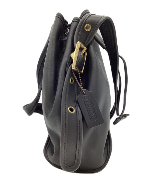 COACH（コーチ）COACH (コーチ) 巾着ショルダーバッグ ネイビーの古着・服飾アイテム