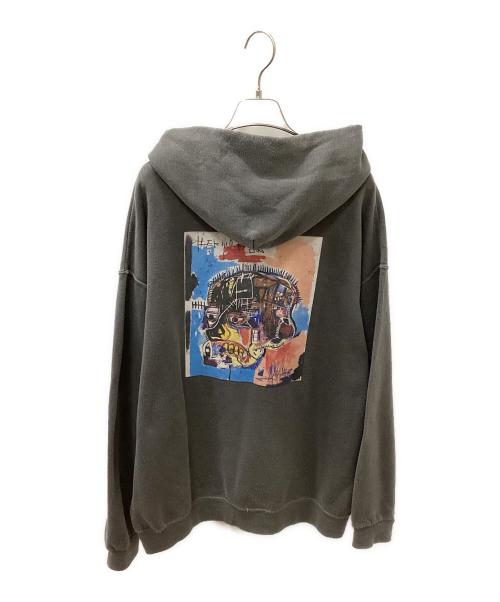 FRUIT OF THE LOOM（フルーツオブザルーム）FRUIT OF THE LOOM (フルーツオブザルーム) Jean-Michel Basquiat (ジャン ミシェル バスキア) バックプリントパーカー グレー サイズ:XLの古着・服飾アイテム