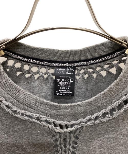 NUMBER (N)INE（ナンバーナイン）NUMBER (N)INE (ナンバーナイン) 00s編み込みロンT グレー サイズ:2の古着・服飾アイテム