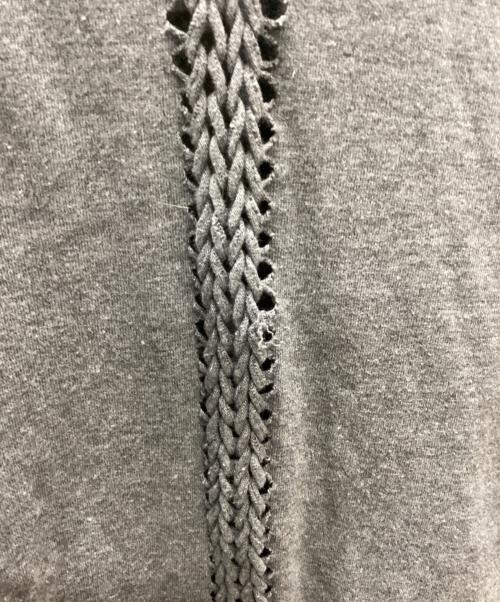 NUMBER (N)INE（ナンバーナイン）NUMBER (N)INE (ナンバーナイン) 00s編み込みロンT グレー サイズ:2の古着・服飾アイテム