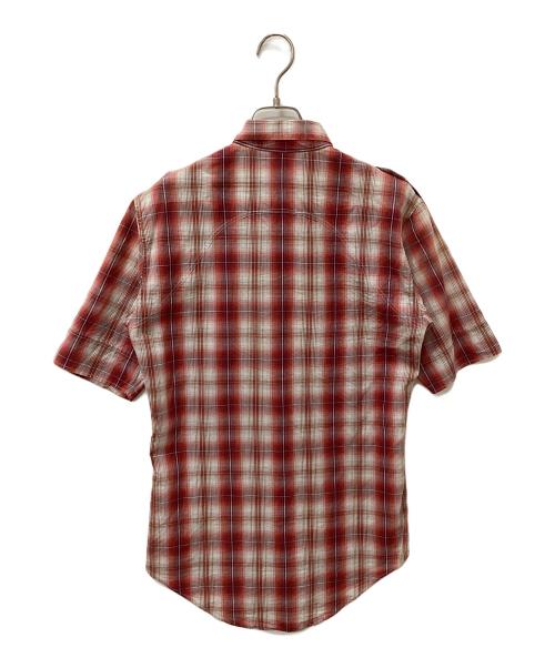 DIOR HOMME（ディオール オム）DIOR HOMME (ディオール オム) 半袖チェックシャツ レッド サイズ:37の古着・服飾アイテム
