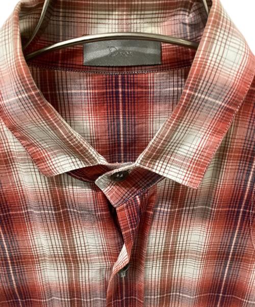 DIOR HOMME（ディオール オム）DIOR HOMME (ディオール オム) 半袖チェックシャツ レッド サイズ:37の古着・服飾アイテム