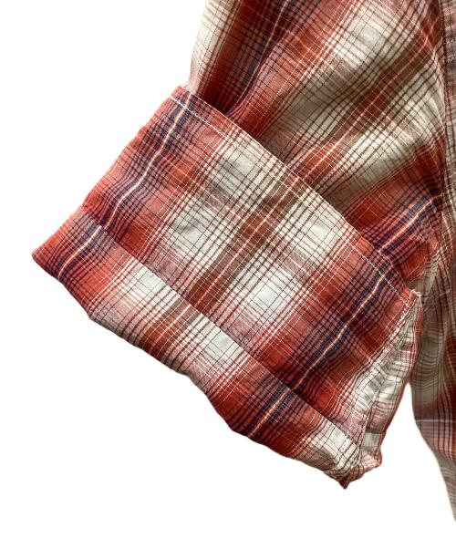 DIOR HOMME（ディオール オム）DIOR HOMME (ディオール オム) 半袖チェックシャツ レッド サイズ:37の古着・服飾アイテム