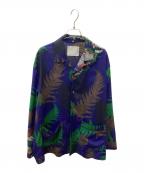 sacaiサカイ）の古着「アーカイブ プリント ミックス オープンカラー シャツ」｜ネイビー