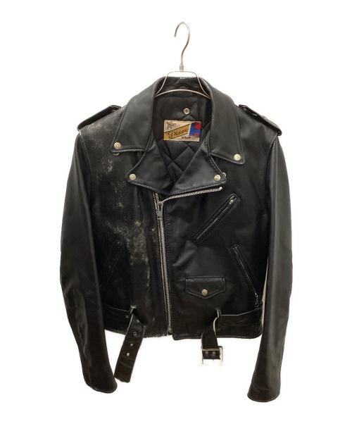 PERFECTO by Schott（パーフェクト バイ ショット）PERFECTO by Schott (パーフェクト バイ ショット) 80-90'sダブルライダースジャケット ブラック サイズ:38の古着・服飾アイテム