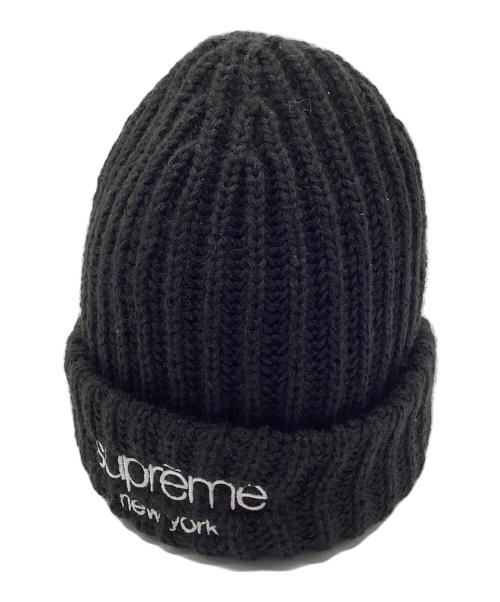 SUPREME（シュプリーム）SUPREME (シュプリーム) Classic Logo Chunky Ribbed Beanie ブラックの古着・服飾アイテム